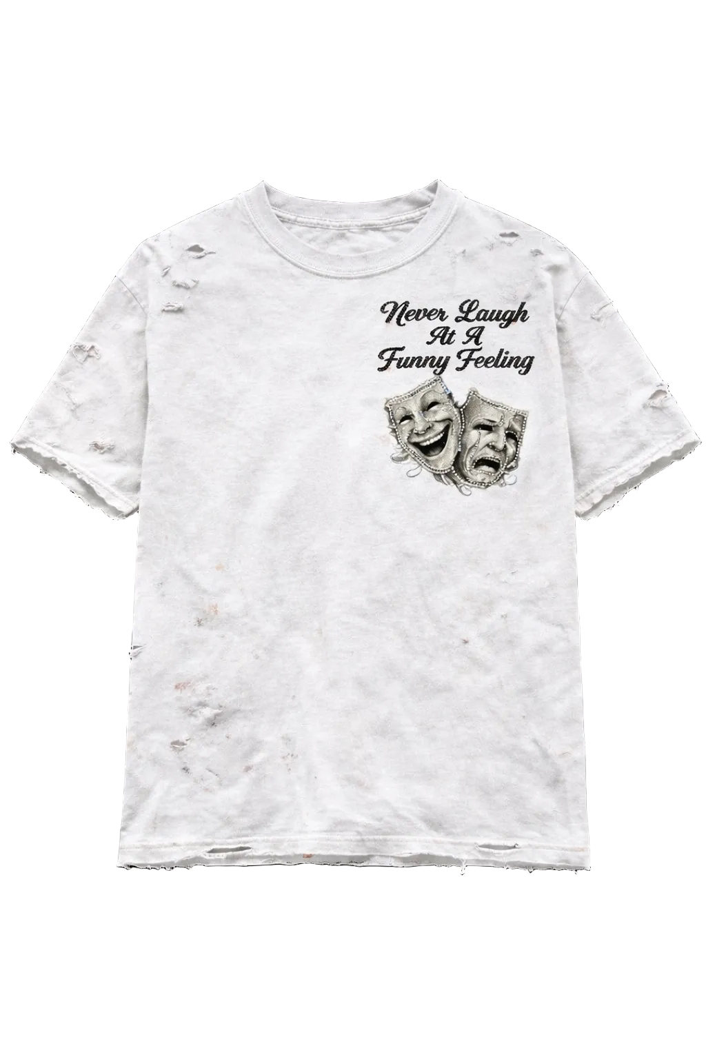 OGNL “Never Laugh At A Funny Feeling” Distressed Tee (PreOrder)