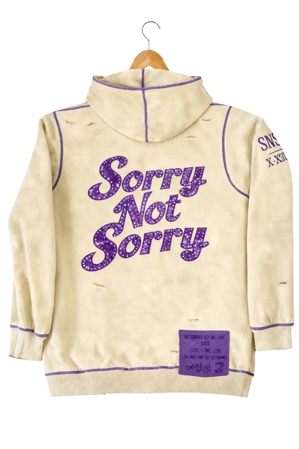 OGNL “Sorry Not Sorry” Distressed Hoodie