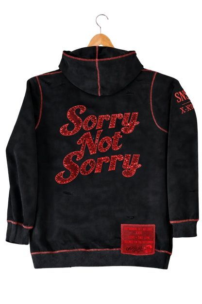 OGNL “Sorry Not Sorry” Distressed Hoodie
