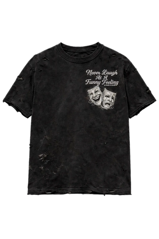 OGNL “Never Laugh At A Funny Feeling” Distressed Tee (PreOrder)