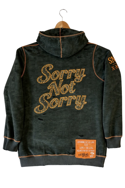 OGNL “Sorry Not Sorry” Distressed Hoodie