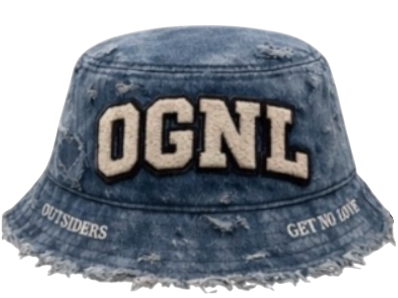 OGNL Distressed Denim Bucket Hat (PreOrder)