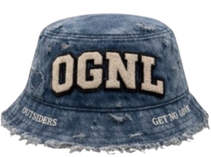 OGNL Distressed Denim Bucket Hat (PreOrder)