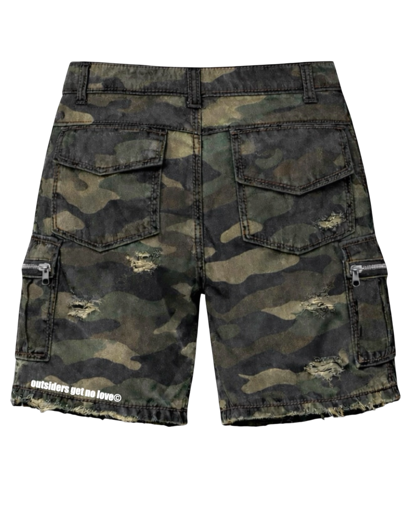 OGNL “Outsiders Get No Love” Camo Cargo Shorts (PreOrder)